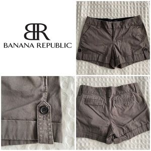 Khaki Shorts Stretch Cuffed